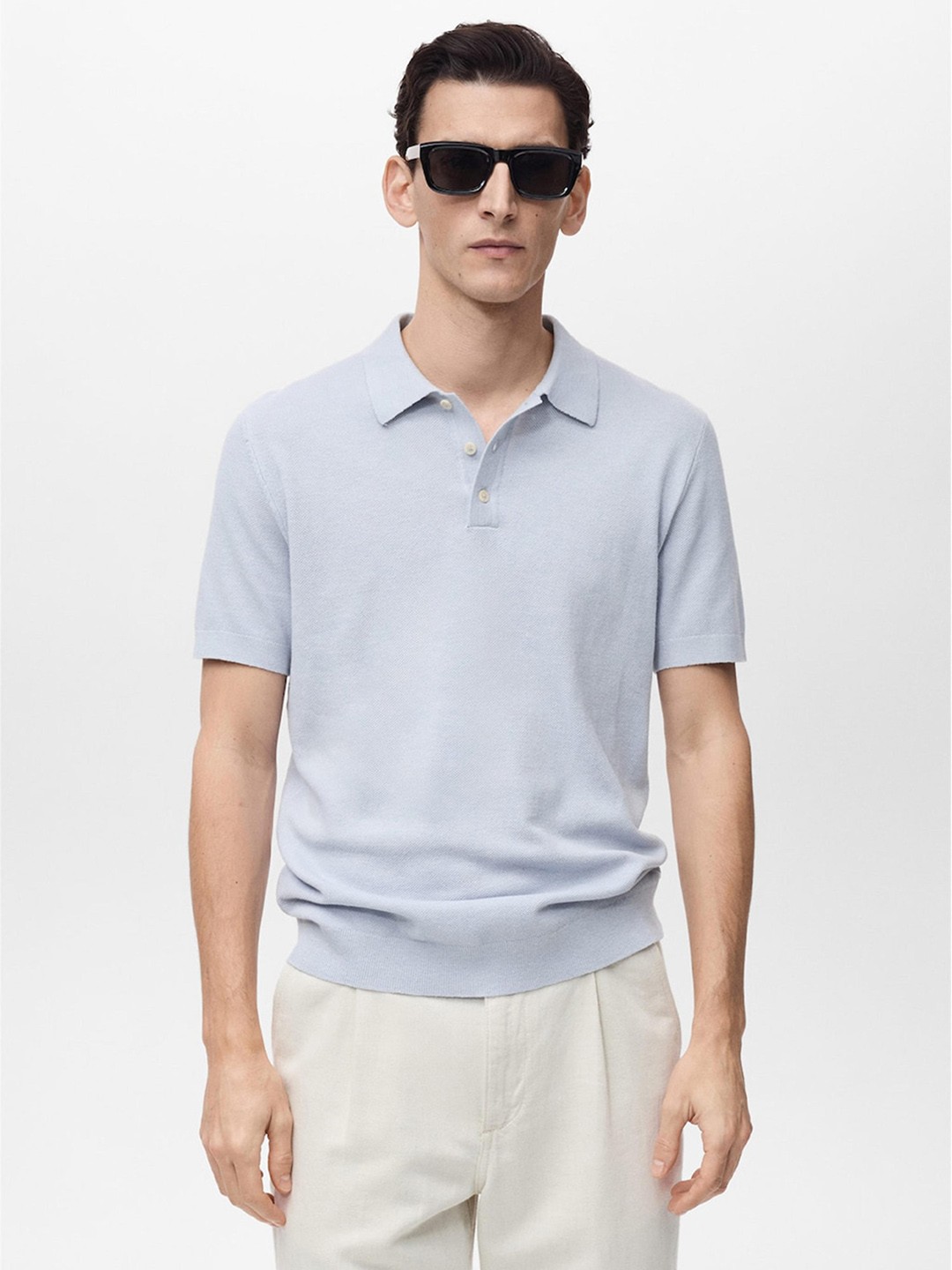 Knitted Polo Collar T-shirt