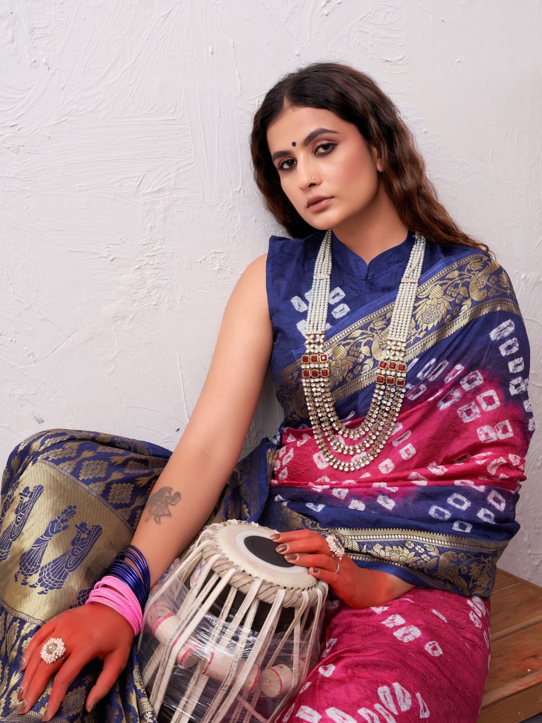 Bandhanivilla Bandhani Zari Bandhani Saree